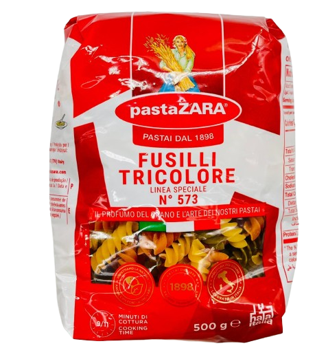 مكرونة زارا سبيرالي ثلاثية الألوان 500جم رقم 573