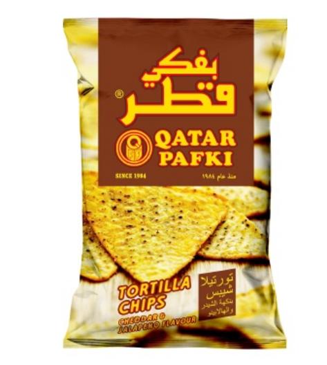 رقائق التورتيلا بفكي قطر بنكهة الشيدر والهالبينو 125 جرام