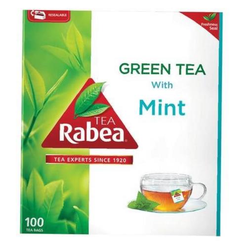 ربيع شاي أخضر طبيعي بالنعناع 100كيس