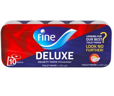ورق تواليت فاين ديلوكس مخملي سميك 2 طبقات 10 بكرات