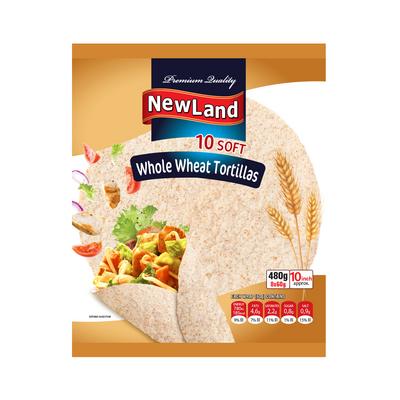 نيولاند خبز التورتيلا من دقيق القمح الكامل 10 انش 8 قطع