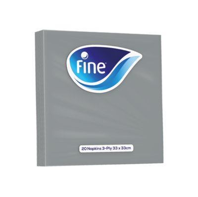 مناديل للمائدة فضية ناعمة 20 ورقة 3 طبقات 33 × 33 سم