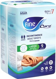 فاين كير فوط للجنسين بخصر كبير 110 إلى 156 سم 9 حفاضات