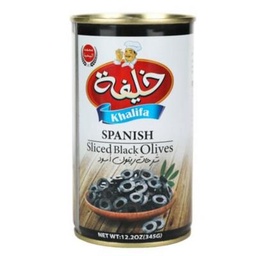 خليفة زيتون اسود حب 345 غم