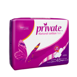 برايفت فوط صحية ماكسي ليلية بالأجنحة 48 قطعة