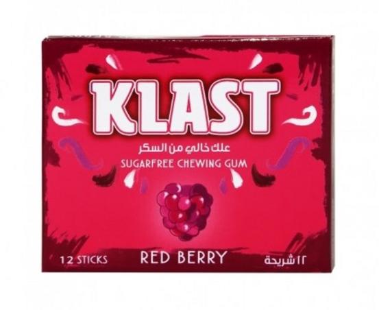 كلاست علك بنكهة التوت الأحمر خالي من سكر 12 شريحة