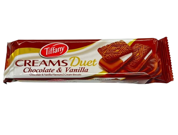 تيفاني كريمز دويتو بسكويت كريمة بنكهة الشوكولاتة والفانيليا 80 جم