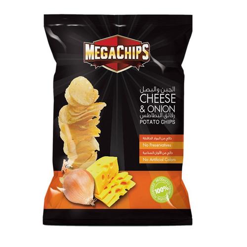 ميجا شيبس رقائق البطاطس بالجبنة والبصل 14 غم
