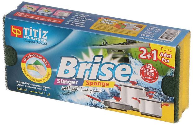 تيتيز بريز اسفنجة تنظيف مستطيلة 2+1