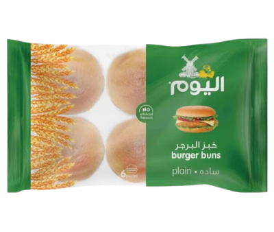 اليوم خبز برجر  سادة 6 قطع