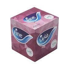 فاين مناديل وجه معقمة  كلاسيك 75 منديل مزدوج أبيض  علبة مكعبة