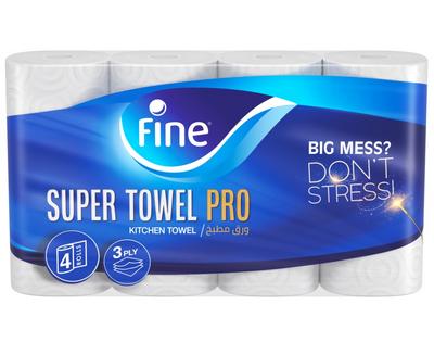 فوط مطبخ فاين سوبر برو 4 رول 3 طبقات
