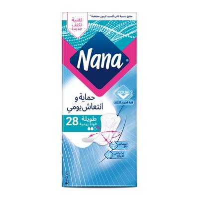 نانا فوط النسائية فوط يومية منعشة طويلة 28 فوطة