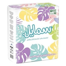 فاين سمايل 100 منديل أبيض مزدوج، 10 عبوات طبقتين