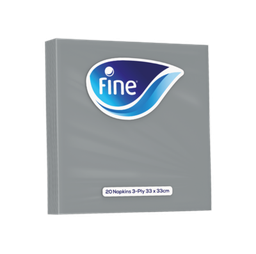 مناديل للمائدة فضية ناعمة 20 ورقة 3 طبقات 33 × 33 سم